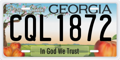 GA license plate CQL1872