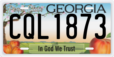 GA license plate CQL1873