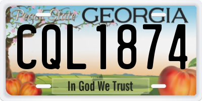 GA license plate CQL1874