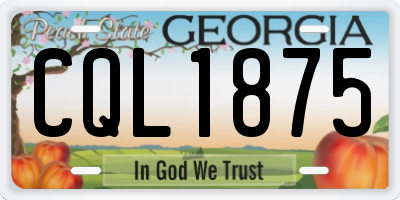 GA license plate CQL1875