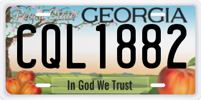 GA license plate CQL1882