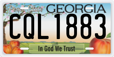 GA license plate CQL1883