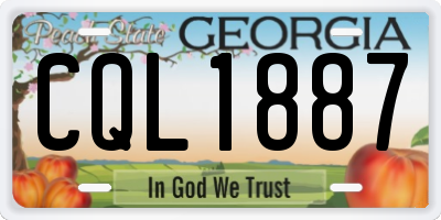 GA license plate CQL1887