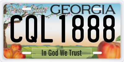 GA license plate CQL1888