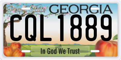 GA license plate CQL1889