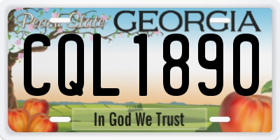 GA license plate CQL1890