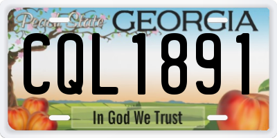 GA license plate CQL1891