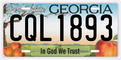 GA license plate CQL1893