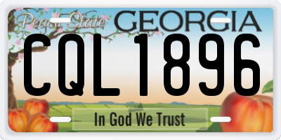 GA license plate CQL1896