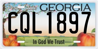 GA license plate CQL1897