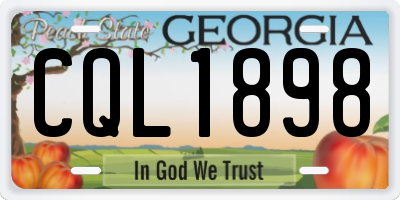 GA license plate CQL1898