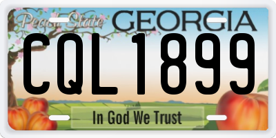 GA license plate CQL1899