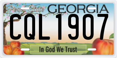 GA license plate CQL1907