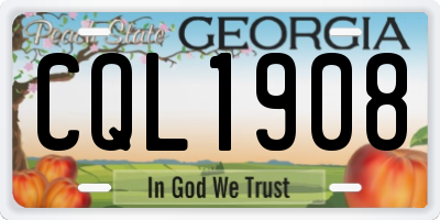 GA license plate CQL1908