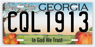 GA license plate CQL1913