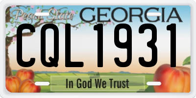 GA license plate CQL1931