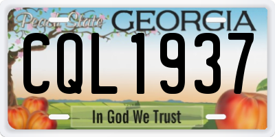 GA license plate CQL1937