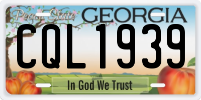GA license plate CQL1939