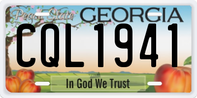 GA license plate CQL1941