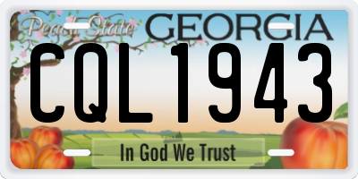 GA license plate CQL1943