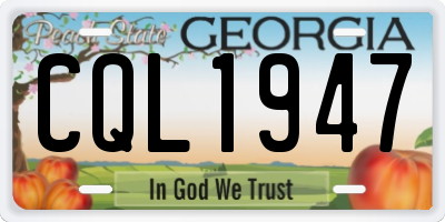 GA license plate CQL1947