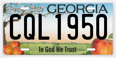 GA license plate CQL1950