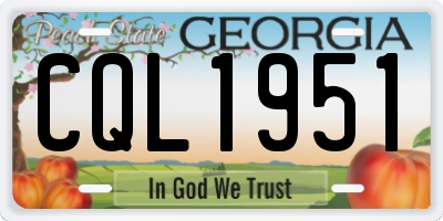 GA license plate CQL1951