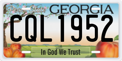GA license plate CQL1952