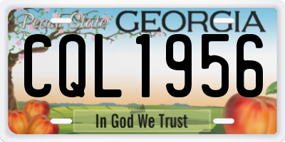 GA license plate CQL1956