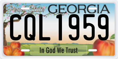 GA license plate CQL1959