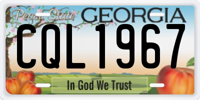 GA license plate CQL1967