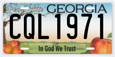 GA license plate CQL1971