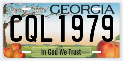 GA license plate CQL1979