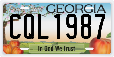 GA license plate CQL1987