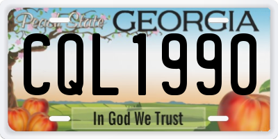 GA license plate CQL1990