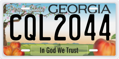GA license plate CQL2044