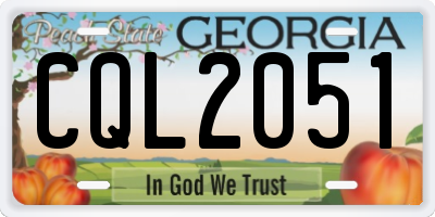 GA license plate CQL2051