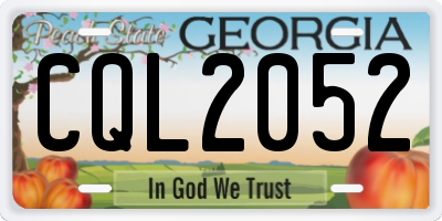 GA license plate CQL2052