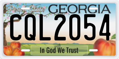 GA license plate CQL2054