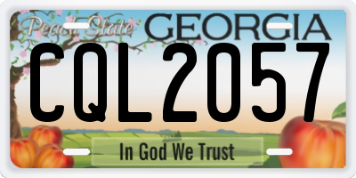 GA license plate CQL2057