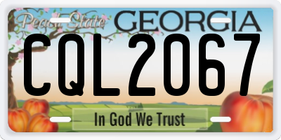 GA license plate CQL2067