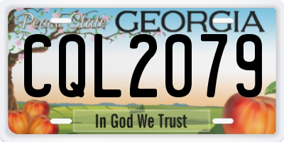 GA license plate CQL2079