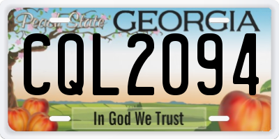 GA license plate CQL2094