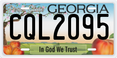 GA license plate CQL2095