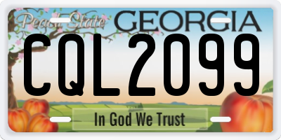 GA license plate CQL2099