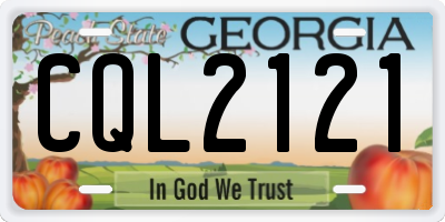 GA license plate CQL2121
