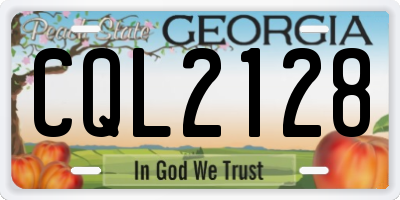 GA license plate CQL2128