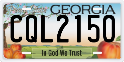 GA license plate CQL2150