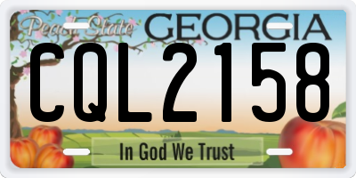 GA license plate CQL2158