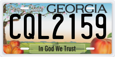 GA license plate CQL2159